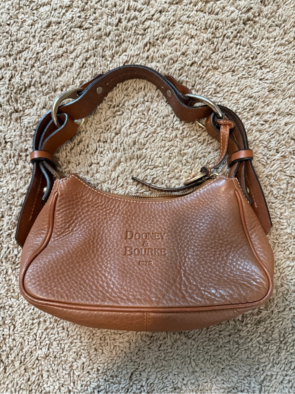 Dooney & Bourke Tan Pebble Leather Shoulder Bag